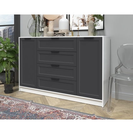 Тумба Тренд КТ-Т160 (Белый ЛДСП/ Пепел ЛМДФ) Ш1600 В1020 Г451